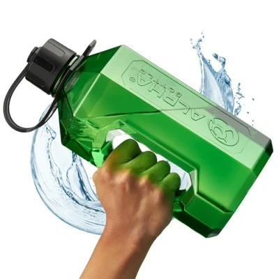 Image of Alpha Designs XXL Gym Water Bottle 2L 2.4 Litre / 2400ml Large Jug BPA Free &amp; Leakproof Keg Green