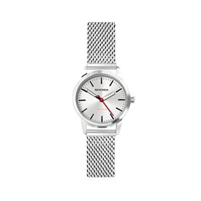 Image of Sekonda Nordic Ladies 28mm Quartz Watch in Silver with Analogue Display, and Stainless Steel Mesh Bracelet 40488