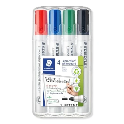Image of STAEDTLER 351 WP4 1 Lumocolor Whiteboard Marker Bullet Tip (Pack of 4)