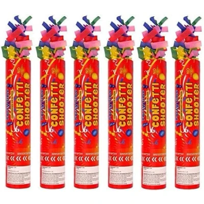 Image of 6pk Confetti Cannons Poppers Shooter Festivals Party Birthday, Wedding Decoration 20cm