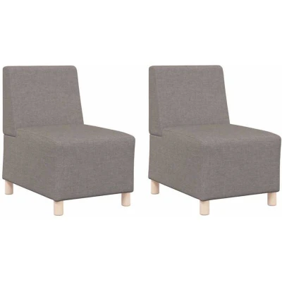 Image of vidaXL Sofa Chair 2 pcs Taupe 55 x 74 82 cm Fabric