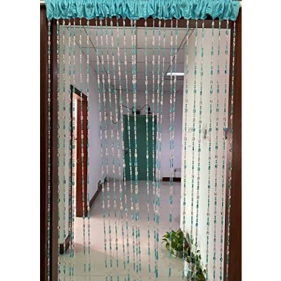 Image of ZiDeTang Acrylic Beaded Door Curtain Décor Tassel Room Divider (Blue, 100cm by 195cm)