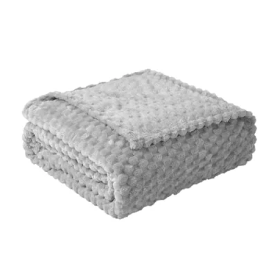 Image of Good Nite Throw Blanket 200x230 cm Fleece Versatile Soft Flannel Warm Fluffy for Bedroom Office and Living Spaces (Gray)