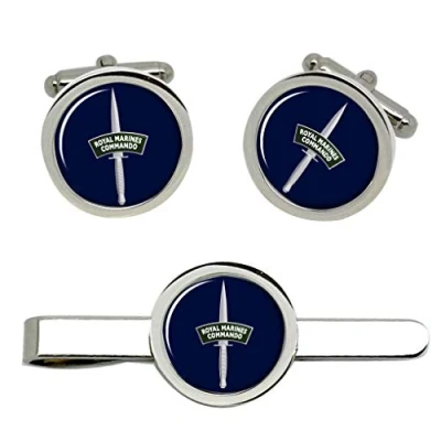 Image of Royal Marines Dagger Cufflinks and Tie Clip Set
