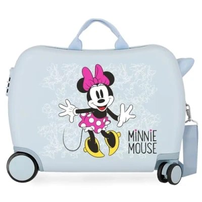 Image of Disney Minnie Enjoy the Day Blue Kids Rolling Suitcase 50x38x20 cm Rigid ABS Combination lock 34 Litre 2.1 Kg 4 Wheels Hand Luggage,Light