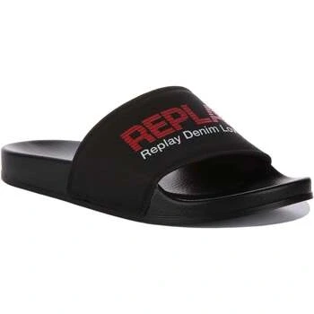 Image of Replay Men&#039;s Up Soft Slipper, 178 Black Red, 8 UK