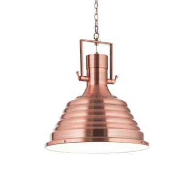 Image of Fisherman 1 Light Dome Ceiling Pendant Copper, E27