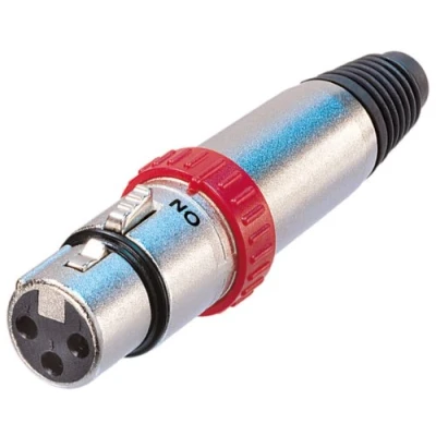 Image of Neutrik nickel 3 pin XLR switched cable connector, NC3FXS Polybag.