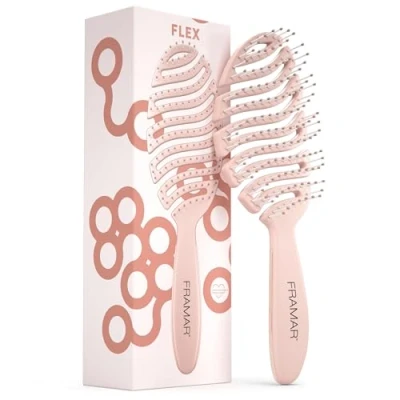 Image of FRAMAR Wet Hair Brush Detangler Detangle Women, Hairbrushes For Detangling Curly Hair, Rose Gold, Vent Champagne