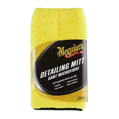 Image of Meguiar&#039;s X1804EU Microfibre Detailing Car Cleaning Mitt, Yellow