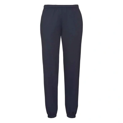 Image of Fruit of the Loom Mens Classic Elasticated Hem Jogging Bottoms (Deep Navy) Blue Size X Small