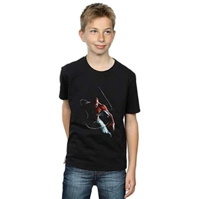 Image of Marvel Boys Spider Man Painting T Shirt Black 5 6 Years