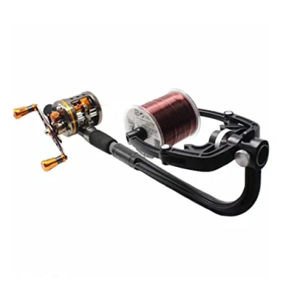 Image of Wedhapy Fishing Line Spooler Baiting Pole Winder Machine Tackle Portable Adjustable Spinning Reel Tool Black