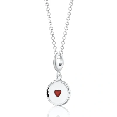 Image of Lily Charmed 925 Sterling Silver Jammie Dodger Biscuit Necklace with 18&quot; Chain