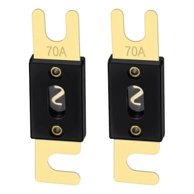 Image of Heschen ANL Fuse 70 Amp for Car Vehicles Audio System Sheet Gold Tone &amp; Black 2 Pack