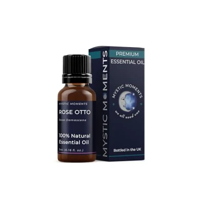 Image of Mystic Moments Rose Otto Essential Oil 5ml Natural for Diffusers, Aromatherapy &amp; Massage Blends Vegan GMO Free