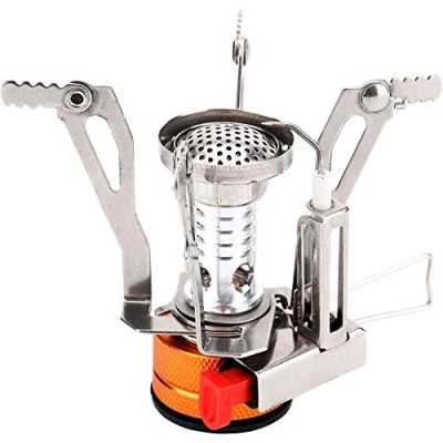 Image of Raxter Camping Gas Stove Portable Mini Pocket Rocket with Piezo Ignition Windproof, Ultralight Titanium Backpacking Foldable Outdoor Cooking Burner Stoves for Camp, Picnic, Hiking, &amp; BBQ