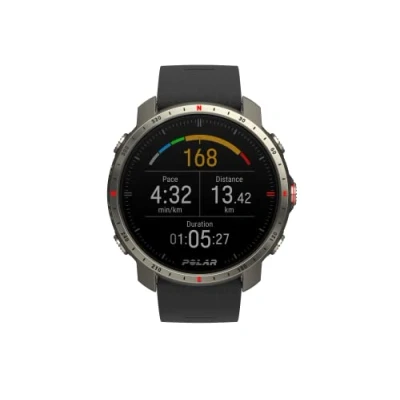 Image of Polar Grit X Pro Titan Premium Outdoor GPS Sports Watch , Sapphire Glass, Wrist based Heart Rate Monitor, Ultra Long Battery, Navigation Trail Running, Mountain Biking Black Red