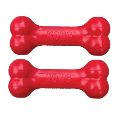 Image of KONG Goodie Bone Classic Durable Natural Rubber Dog Bone, Supports Mental Engagement Treat Dispensing Red for Small Dogs (Pack of 2)