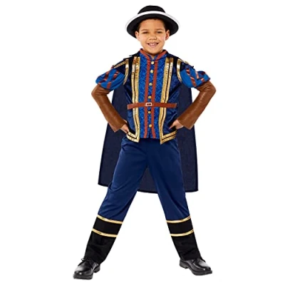 Image of Amscan 9916109 Blue Kids Curriculum Tudor Boy Deluxe Historical Costume, 6 8 Years