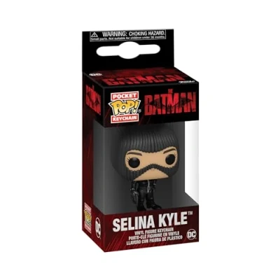 Image of Funko POP! Keychain: DC the Batman Catwoman Selina Kyle Novelty Keyring Collectable Mini Figure Stocking Filler Gift Idea Official Merchandise Movies Fans Backpack Decor