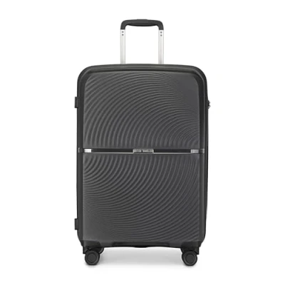 Image of British Traveller 24&quot; Suitcase Lightweight PP Hard Shell Trolley, Fashion Travel Carry on Hand Luggage Cabin Size, TSA Lock Check in Case with 4 Spinner Wheels (Black)