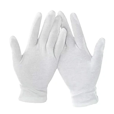 Image of axentia 133175 Fabric Gloves 1 Pair Size L Approx. 22 x 10 cm White