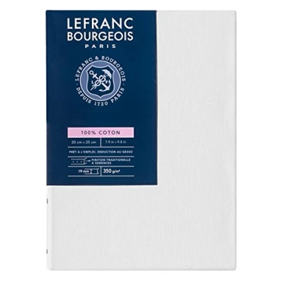 Image of Lefranc &amp; Bourgeois Series 11130 Classic Stretcher Frame 100% Cotton 350 g/m² Archival Quality Acid Free for Increased Durability Primed 20 x 25 cm