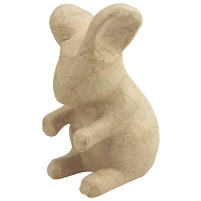 Image of Décopatch Ref SA195C Chinese Horoscope Rat Mache Object to Decorate 10 x 9 16cm Brown with Papers &amp; PaperPatch Glue, Glitter, Paints