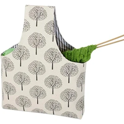 Image of Teamoy Knitting Tote Bag, Travel Project Wrist Bag for Needles(up to 11 Inches), Yarn and Crochet Supplies, Multipurpose, Perfect Size on The Go (Small, Tree)