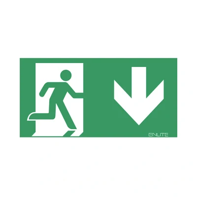 Image of Down PVC Emergency Exit Legend for EN EMLED21 22 &amp; 24 Aurora
