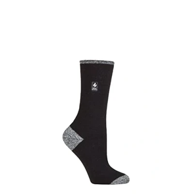 Image of Women&#039;s 1 Pair SOCKSHOP Heat Holders 1.0 TOG Ultralite Striped, Argyle &amp; Patterned Socks Oia Heel Toe Black / White 4 8 Ladies