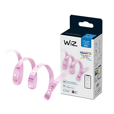 Image of WiZ Colour Smart Connected WiFi 1M Strip Light Extension [EU Version]. App Control for Indoor Home Lighting, Livingroom, Bedroom and Decoration.