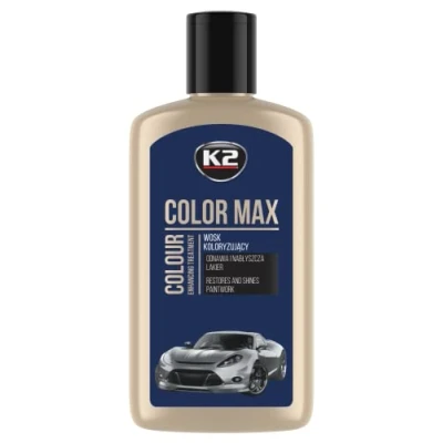 Image of K2 Color Max Colored Wax with carnauba, restores car shine, navy blue 200ml