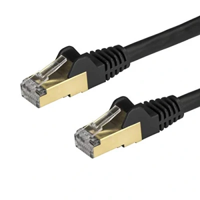 Image of StarTech.com 7.5 m CAT6a Cable Black RJ45 Ethernet Snagless STP Cord Copper Wire 10Gb (6ASPAT750CMBK)