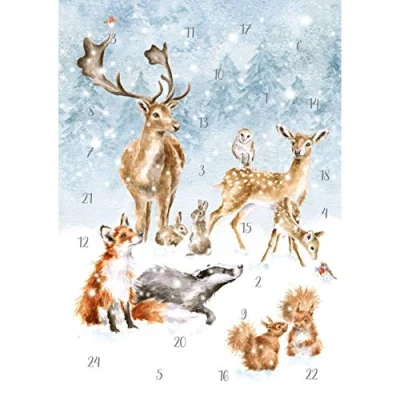 Image of Wrendale Designs by Hannah Dale A Winter Wonderland Advent Calendar Card 158mm 210mm