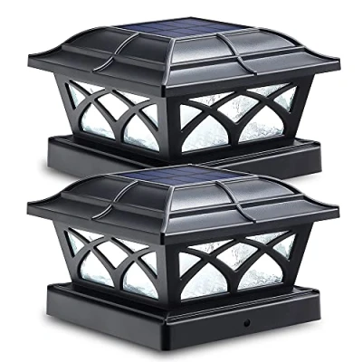 Image of Siedinlar Solar Post Lights Outdoor Garden Lamp, Metal Fence Waterproof Landscape Cap Lamp for 4x4 5x5 6x6 Posts Patio Decoration