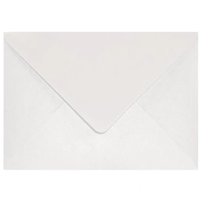 Image of Netuno 25 pearlescent White envelopes DIN B6 125x175mm 4.92x6.89 inches 120gsm Aster Metallic gummed pointed flap windowless for invitation wedding Christmas birthday greeting cards invites RSVP