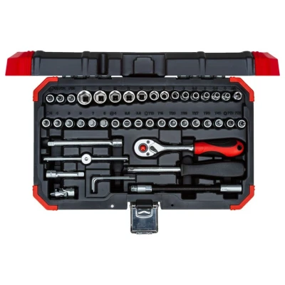 Image of GEDORE socket wrench set 1/4 &quot;46 piece, red / black