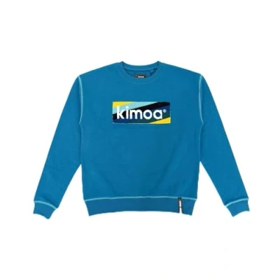 Image of KIMOA Striped Logo Light Blue Sweatshirt, Unisex Adult