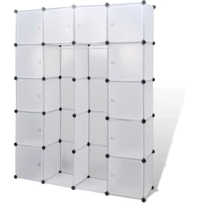 Image of vidaXL Modular Cabinet 14 Compartments White 37x146x180.5 cm
