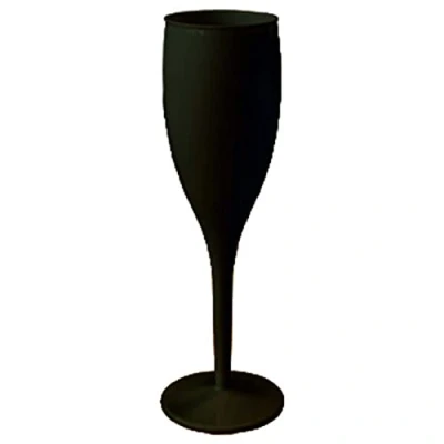 Image of Belgravia Black or White Plastic Re useable Champagne Glasses Pack 6’s (Black)
