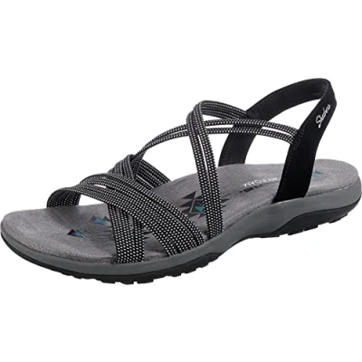 Image of Skechers 163117 Flat Sandals Black, Black/White, 7 UK