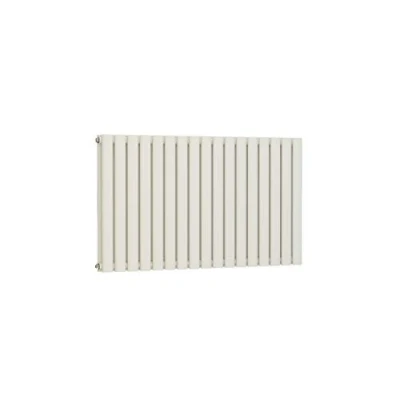 Image of VeeBath Rennes Matt White Low Carbon Mild Steel Horizontal Oval Double Panel Mirror Bathroom Heating Radiator 600 x 1000mm