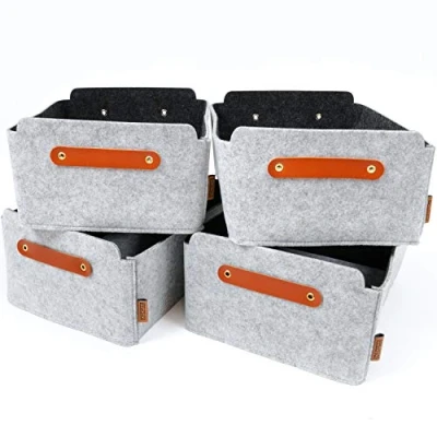 Image of Set of 4 Small Light Grey Boxes