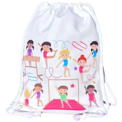 Image of HECKBO kids gymasts gym drawstring bag 40x32cm 12.6&quot; x 15.8&quot; Lightweight string kindergarten daycare crèche school football children girl boy backpack, sports bag, fabric