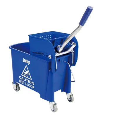 Image of Jantex Bucket And Wringer Blue 630X670X270mm 20Ltr Cleaning With Handle