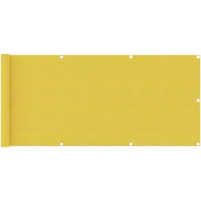 Image of vidaXL Balcony Screen Yellow 75x400 cm HDPE
