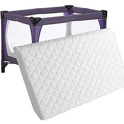 Image of New Baby Travel Cot Foam/Mattress Waterproof Cover Extra Thick Quilted Fits Most Graco/M&amp;P Toddler Cots, Breathable Anti Allergenic (93 x 64 6 cm)