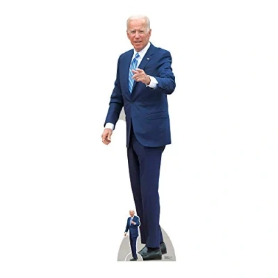 Image of STAR CUTOUTS SC1654 Joe Biden President Lifesize Cardboard Free Mini Cutout Real Talking Point, Solid, Multicolour